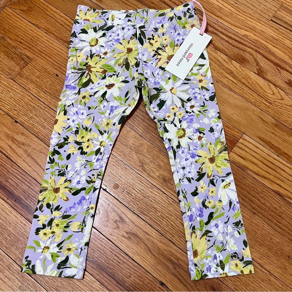 NWT Vineyard Vines toddler Floral Print Leggings, 2T